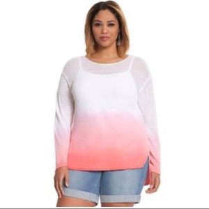 Lane Bryant Sz 18/20 Dip Dye Ombré Knit Sweater